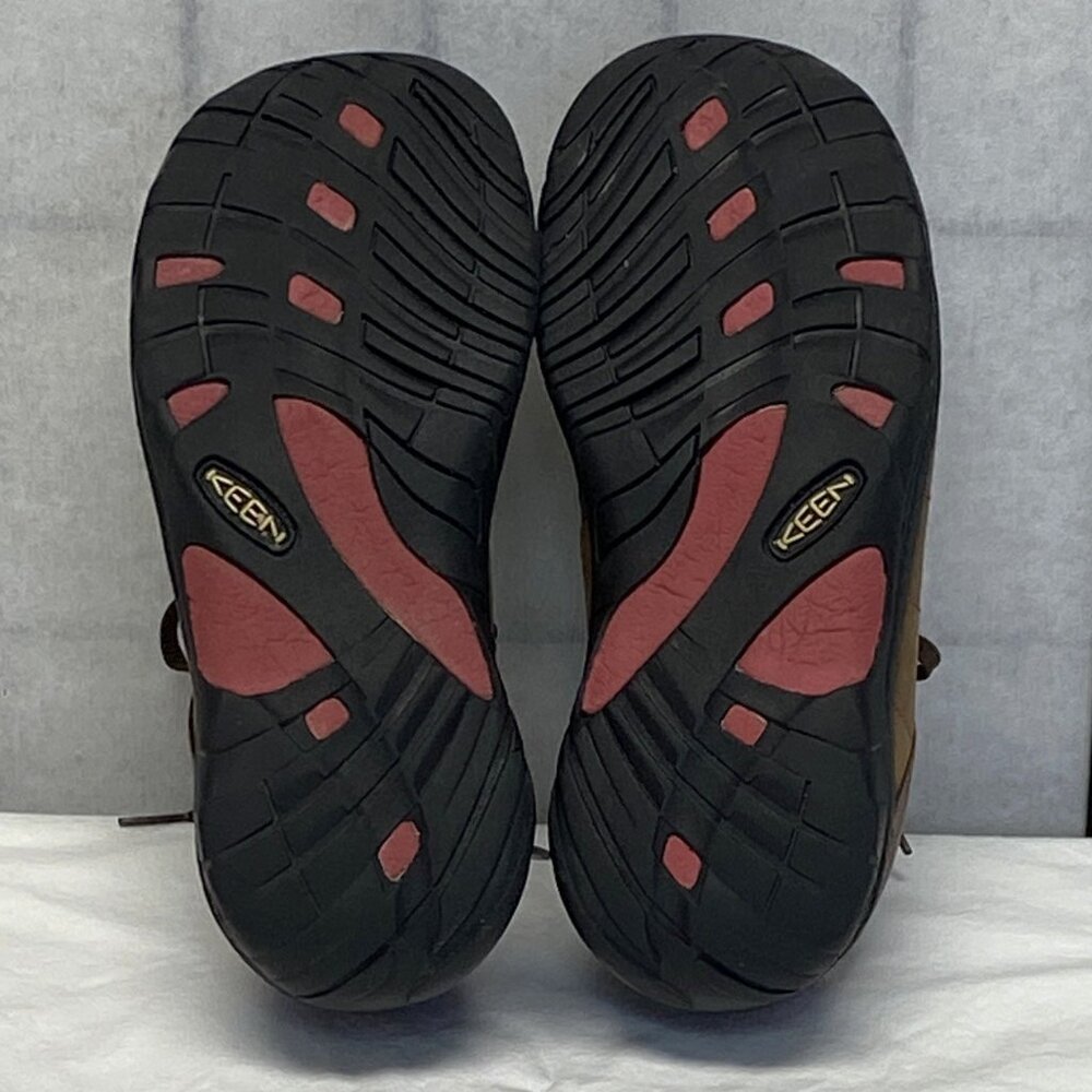Keen Presidio 7.5 Leather Lace Up Walking Hiking Shoes Walnut Brown Low Top - Picture 11 of 14